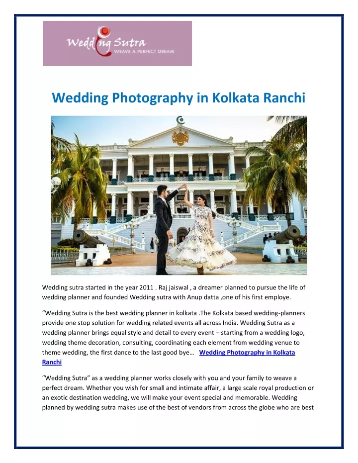 wedding photography in kolkata ranchi