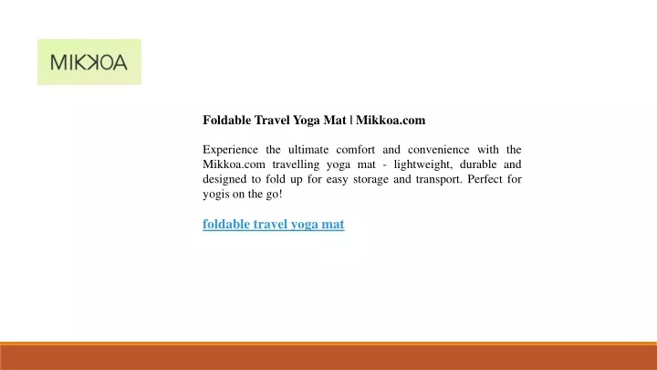 foldable travel yoga mat mikkoa com