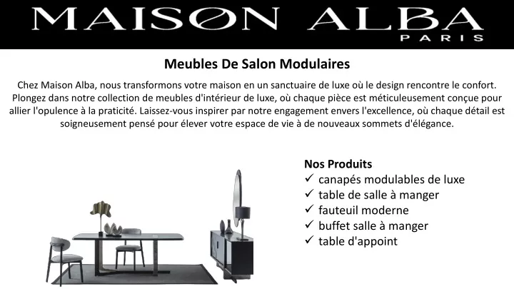 meubles de salon modulaires chez maison alba nous