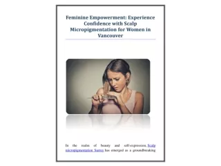 Feminine Empowerment Experience Confidence with Scalp Micropigmentation for Women in Vancouver