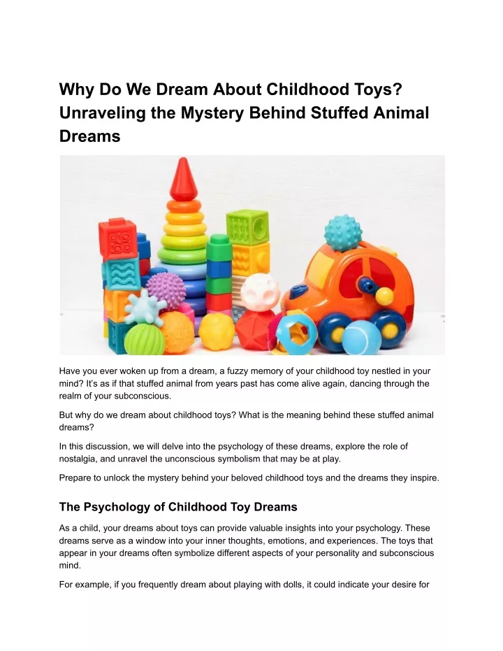 why do we dream about childhood toys unraveling