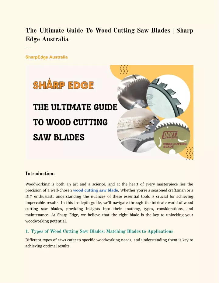 the ultimate guide to wood cutting saw blades