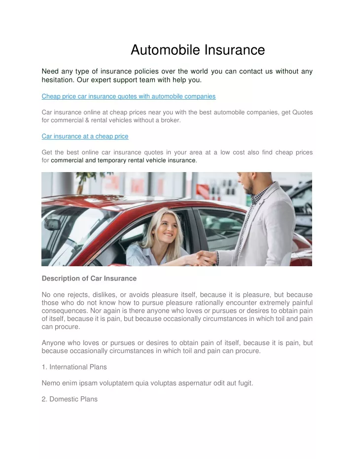 automobile insurance