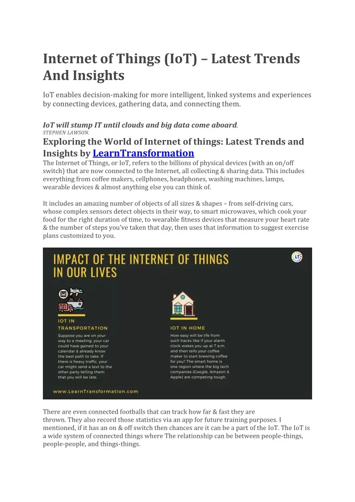 internet of things iot latest trends and insights