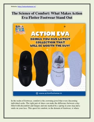 The Science of Comfort - What Makes Action Eva Flotter Footwear Stand Out