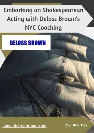 Beginner's Guide to Acting Enroll in Deloss Brown's Acting School