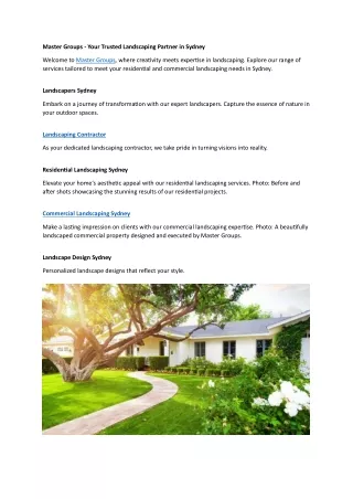 master groups your trusted landscaping partner