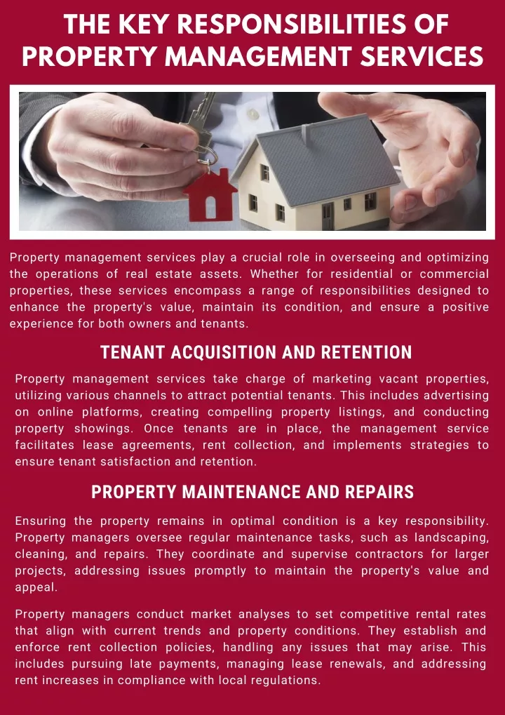 the key responsibilities of property management
