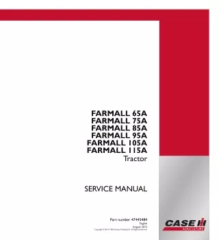 CAE IH FARMALL 85A Tractor Service Repair Manual
