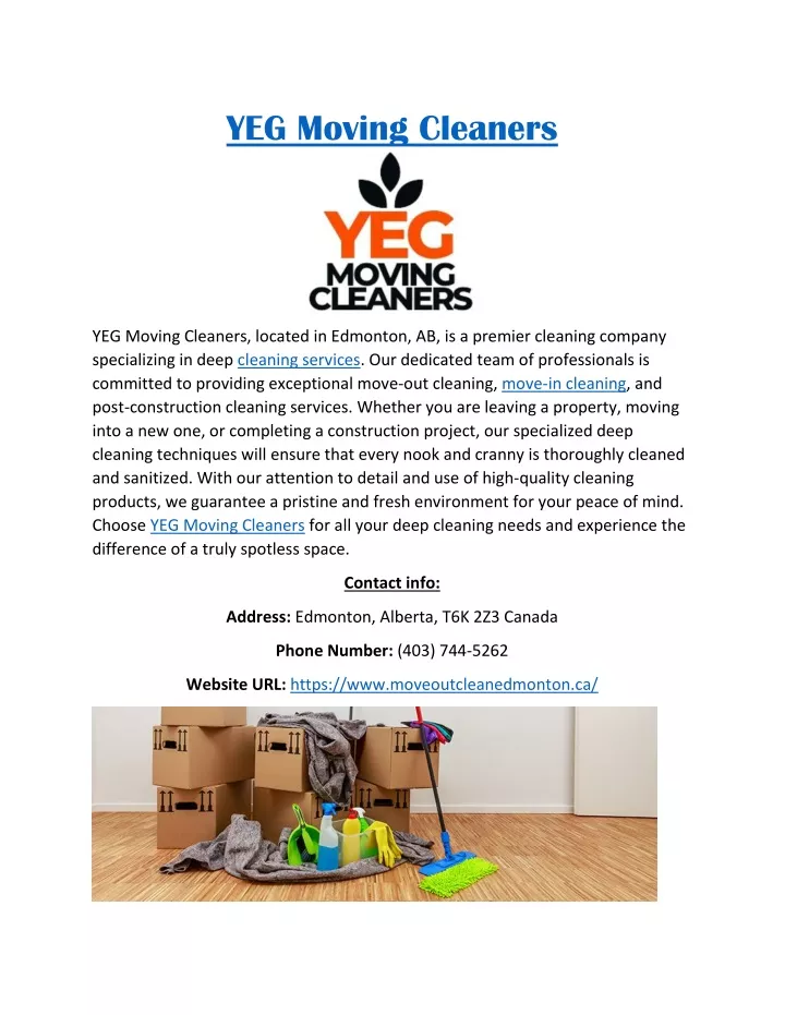 yeg moving cleaners