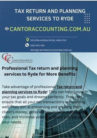 Tax return and planning services to Ryde