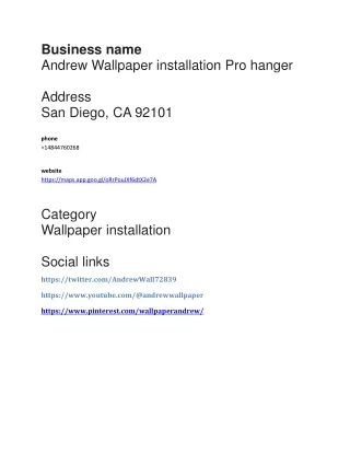 Andrew Wallpaper installation Pro hanger