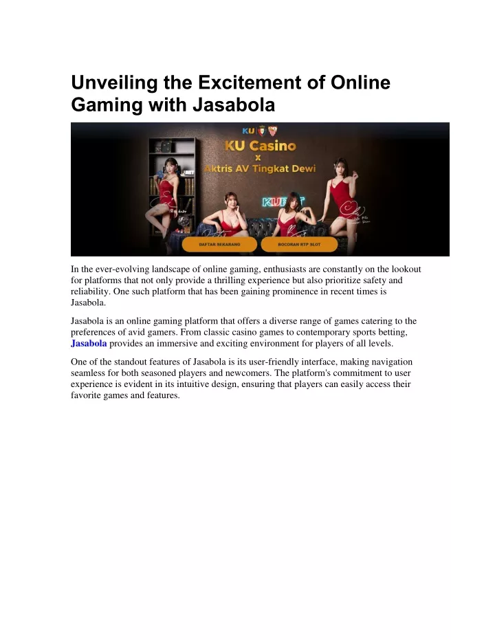 unveiling the excitement of online gaming with