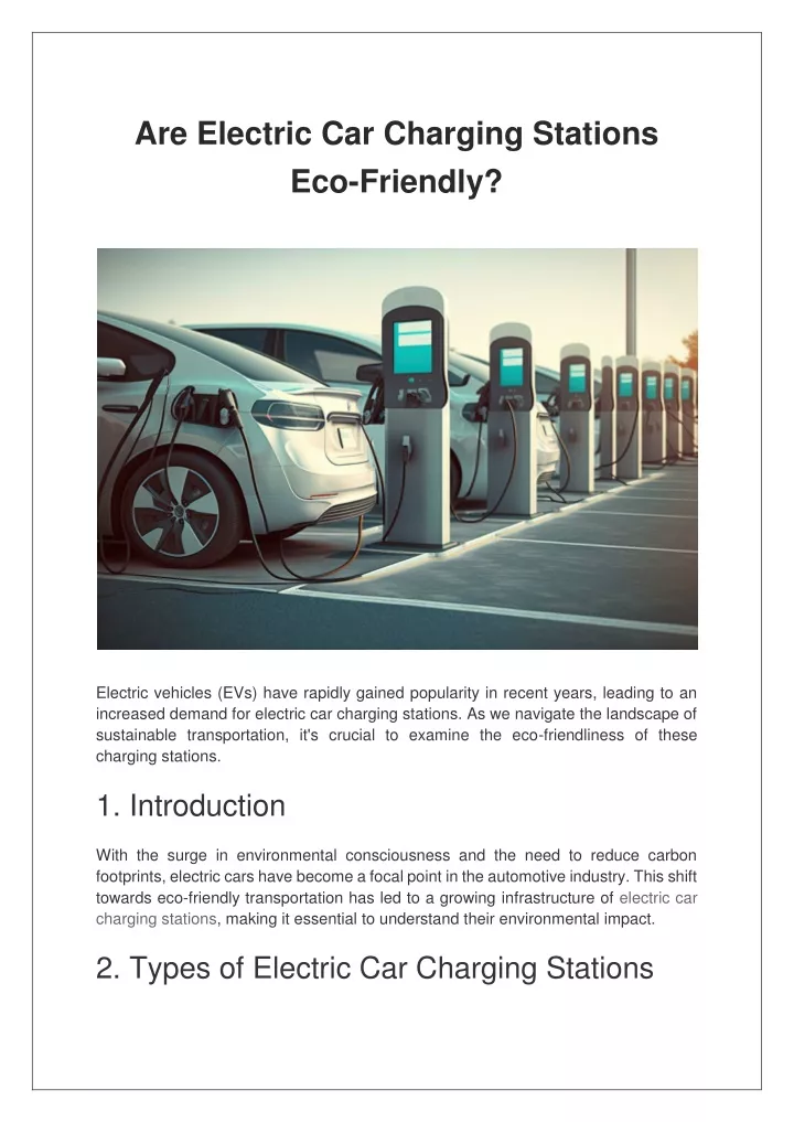 are electric car charging stations eco friendly