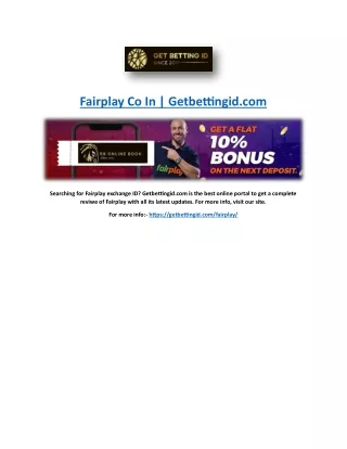 fairplay co in getbettingid com