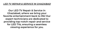 Led Tv Repair Service in Ghaziabad