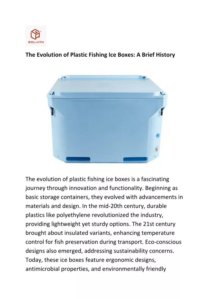 the evolution of plastic fishing ice boxes