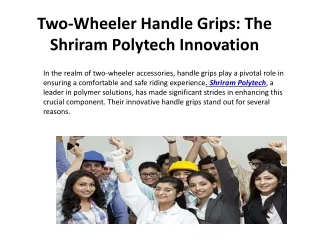 Two-Wheeler Handle Grips: The Shriram Polytech Innovation