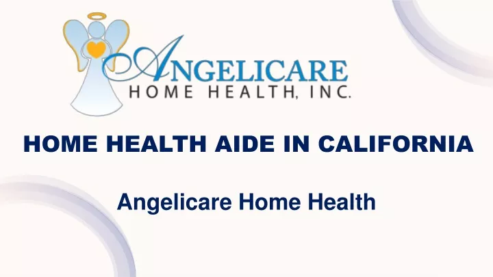 home health aide in california