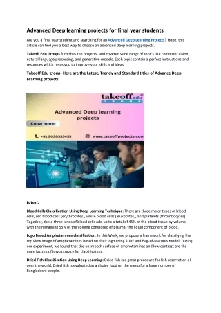 advanced deep learning projects for final year