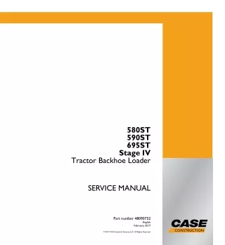 CASE 695ST Stage IV Tractor Backhoe Loader Service Repair Manual