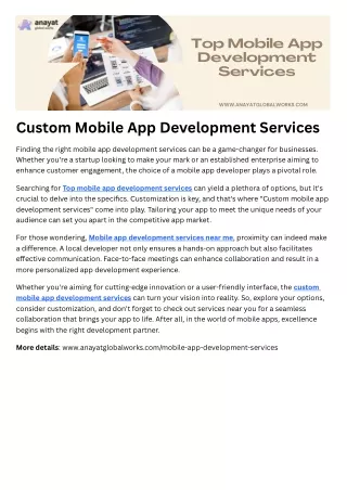 Top mobile app development services