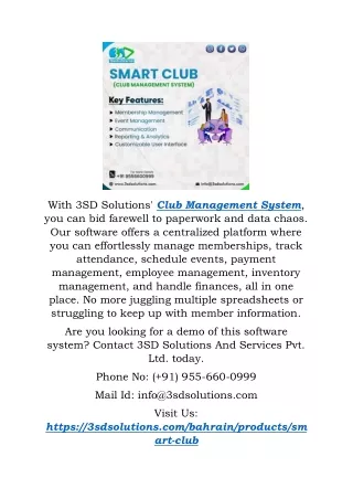 Best Club Management Software in Bahrain