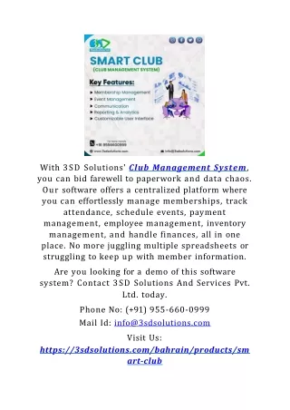Best Club Management Software in Bahrain