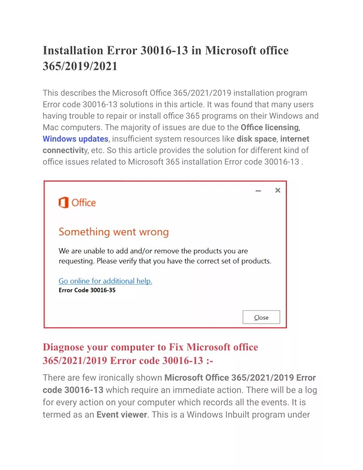 installation error 30016 13 in microsoft office