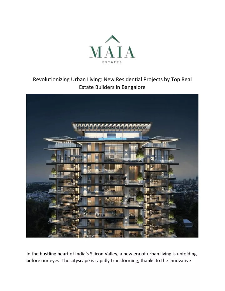 revolutionizing urban living new residential