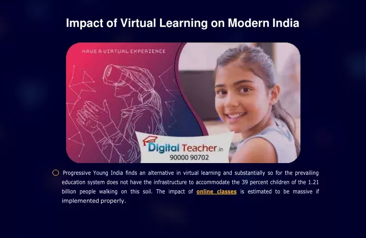 impact of virtual learning on modern india