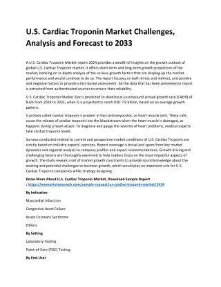 u s cardiac troponin market challenges analysis