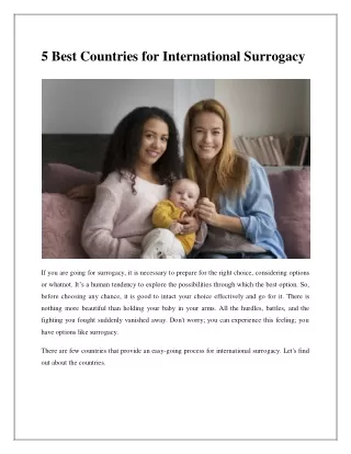 5 Best Countries for International Surrogacy