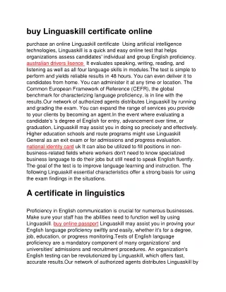 buy Linguaskill certificate online (