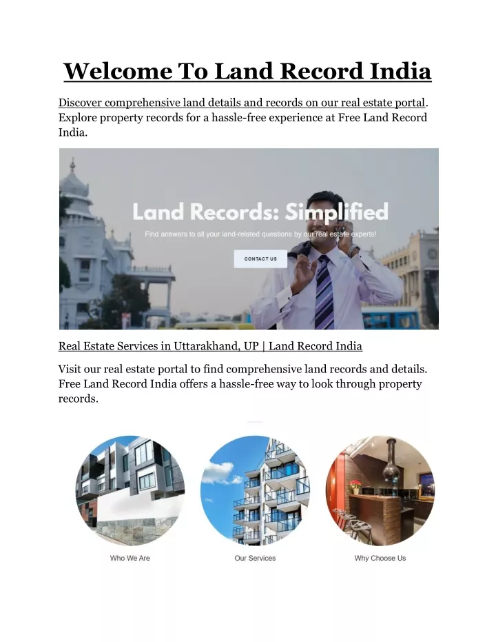 welcome to land record india