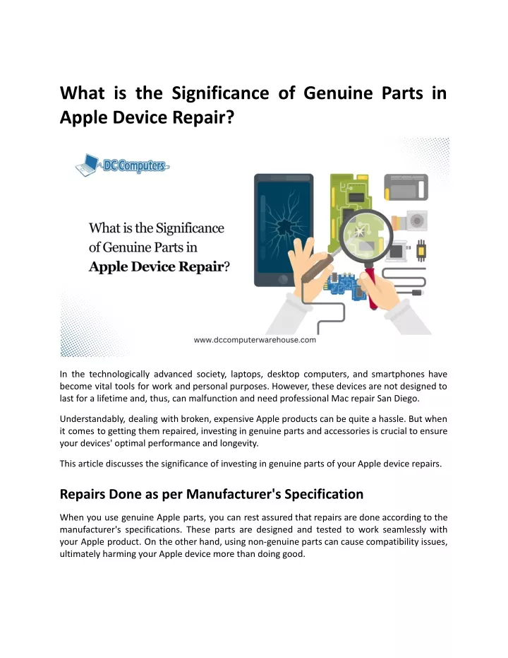 what is the significance of genuine parts