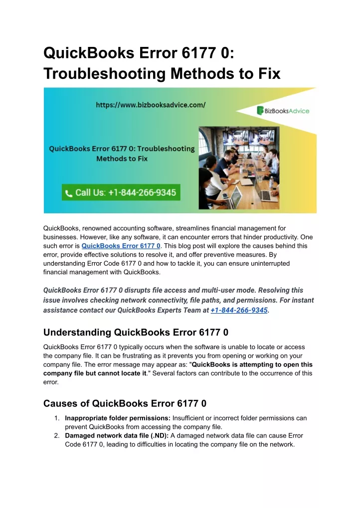 quickbooks error 6177 0 troubleshooting methods