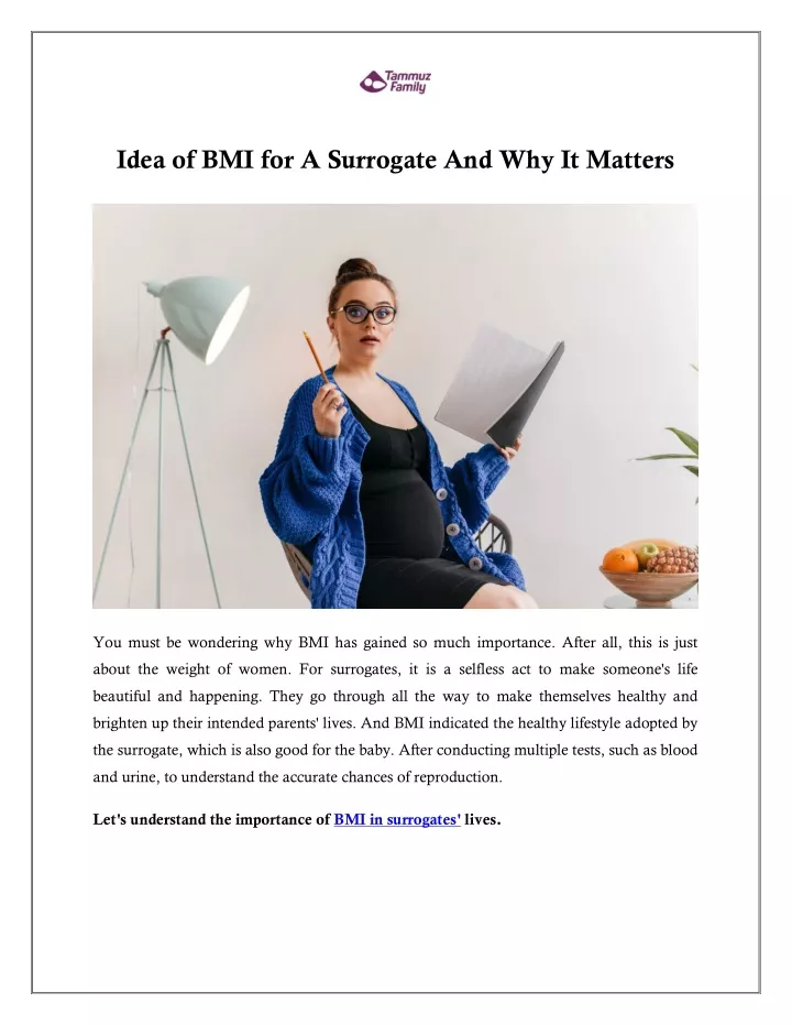 idea of bmi for a surrogate and why it matters