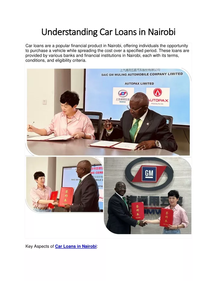 understanding car loans in nairobi understanding
