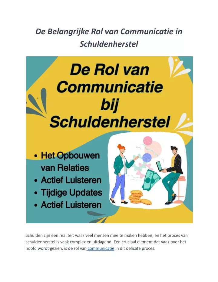 de belangrijke rol van communicatie