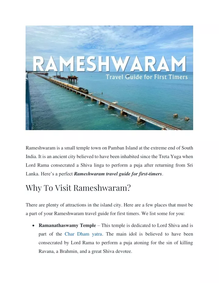 rameshwaram is a small temple town on pamban