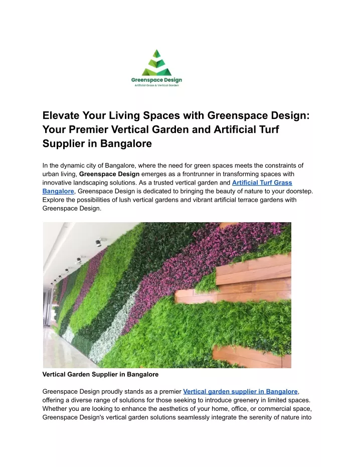 elevate your living spaces with greenspace design