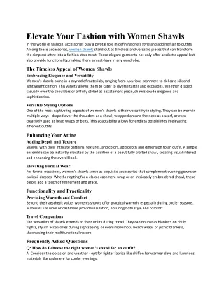 Women Shawls