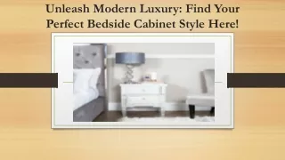 Unleash Modern Luxury Find Your Perfect Bedside Cabinet Style Here!
