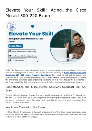 Elevate Your Skill_ Acing the Cisco Meraki 500-220 Exam