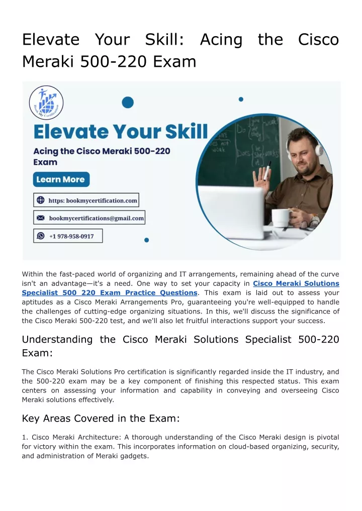 elevate meraki 500 220 exam