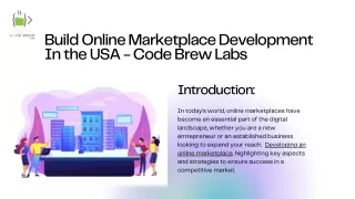Build Online Marketplace Development In the USA - Code Brew Labs