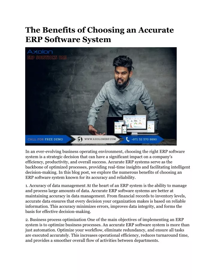 the benefits of choosing an accurate erp software