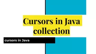 Cursors in java collection - quipoin