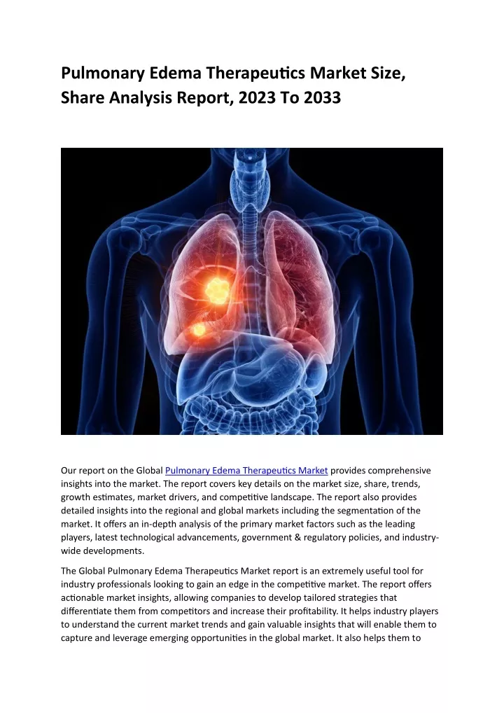 pulmonary edema therapeutics market size share